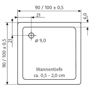HSK Marmor-Polymer Duschwanne superflach (Quadrat)