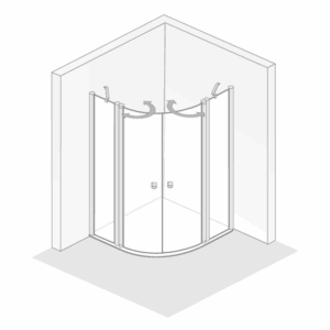 HSK Exklusiv 2.0 Runddusche pendelbar, 4-teilig (Radius 550)
