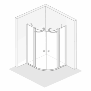 HSK Exklusiv 2.0 Runddusche pendelbar, 4-teilig (Radius 500)