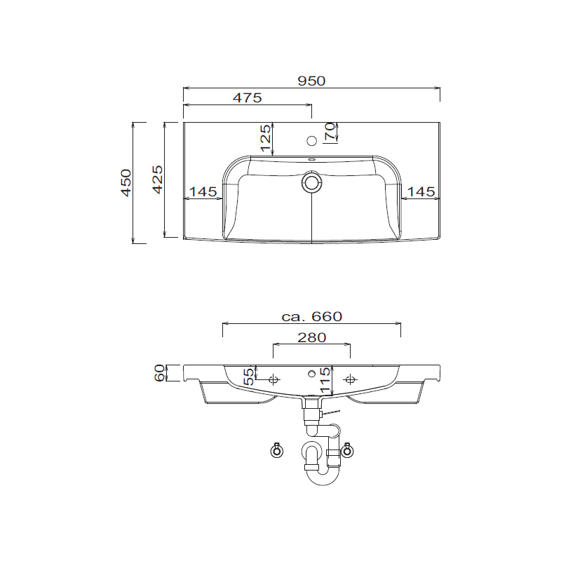 Kera.Time Badmöbel-Set 95 mit Flächenspiegel – Bild 3